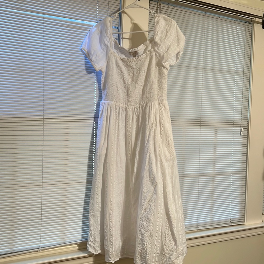 LOFT white midi dress Medium